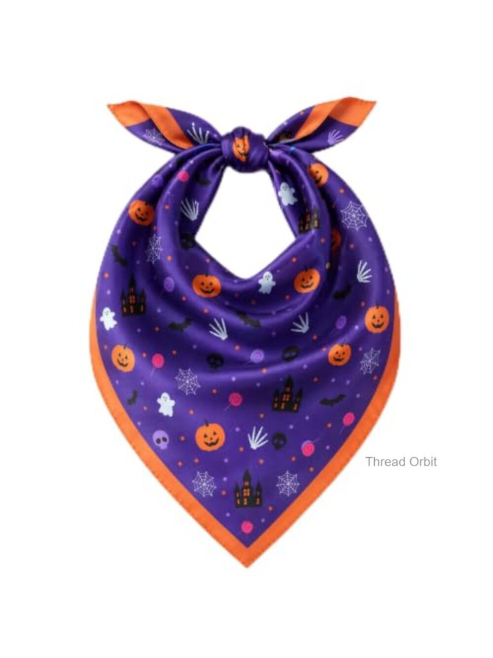 Unbranded Halloween Headband Scarf 27x27 Satin Silk Gothic Bandana